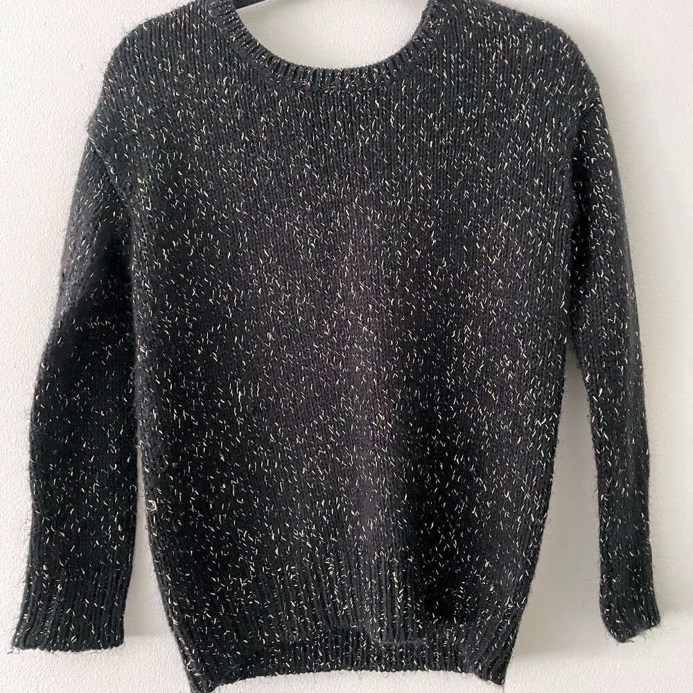 American Eagle Outfitters Black Knitted Sweater with Glitter Accents - XS
